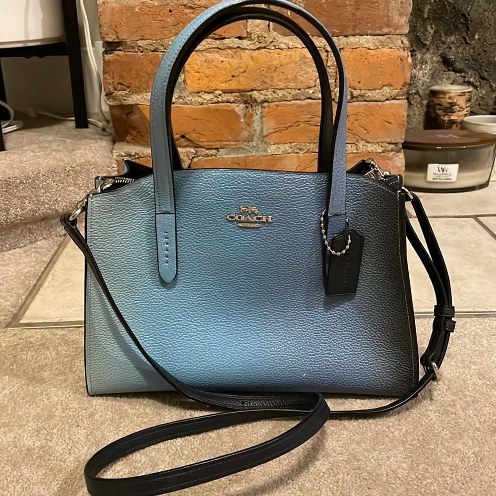 Blue Ombré Coach Carryall with Removable Strap